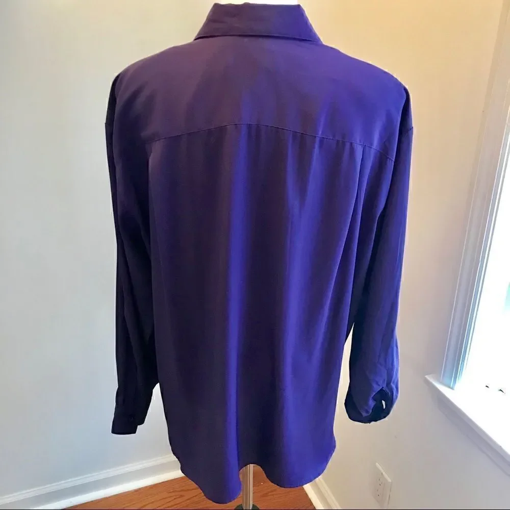 Josephine Purple Button Down Top Size 16 - Picture 3 of 6
